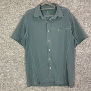 Kuhl‎ Mens Tufflex Shirt Small Blue Gray Short Sleeve Performance Lightweight